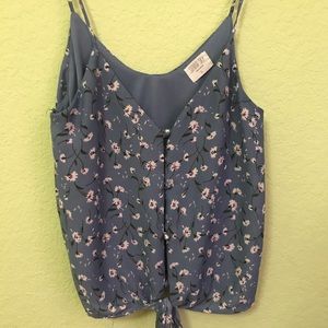 Blue floral tank top